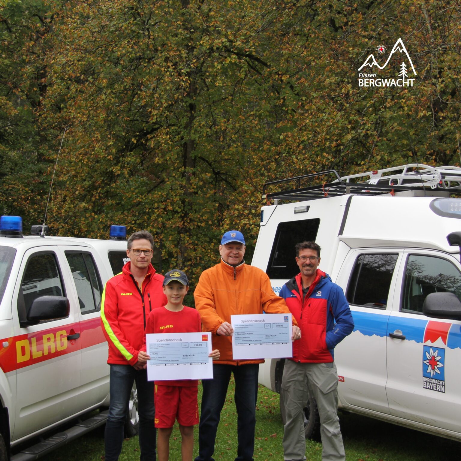 80 jähriger Geburtstag von Bodo Klich – Spendenübergabe an die ehrenamtlichen Rettungsorganisationen der DLRG Ortsverband Füssen und der Bergwacht Füssen